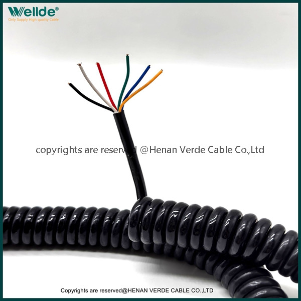 Coiled spiral Cable curly 6*0.12mm Available for OEM Projects Medical Equipment CAN bus signal Spring Cable