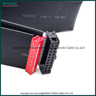 24Pin IDC Flat Ribbon Cable Black PVC Sheath Custom Length Flat Cable