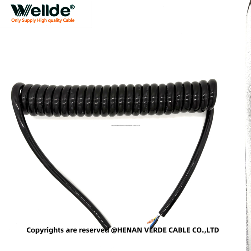 5x1.5mm² PUR coiled cable full view