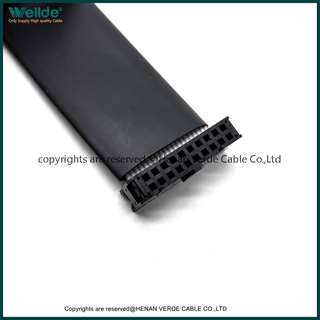 IDC Flat Ribbon Cable for Industrial Control Equipment with Black Heat Shrink Tubing